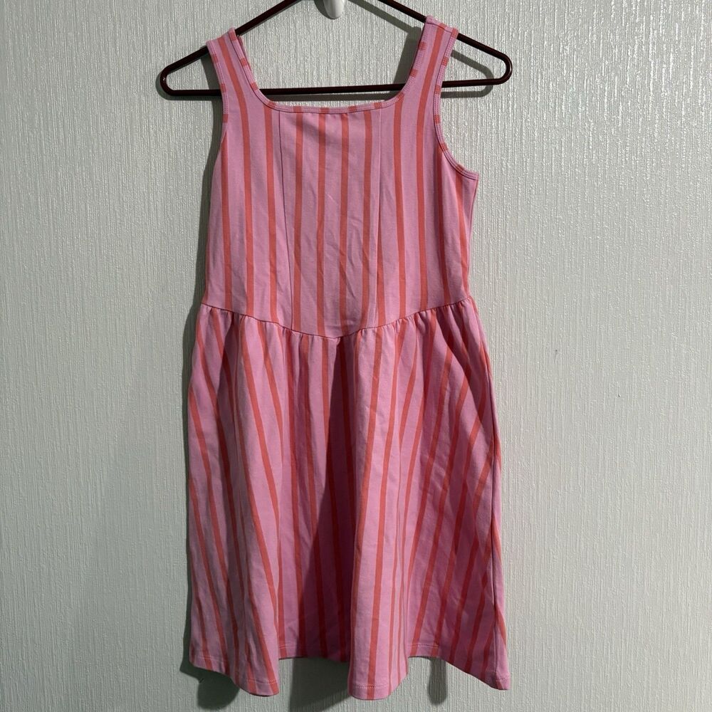 Crew Cuts Pink Orange Stripe Fit & Flare Dress Summer Vacation Girls Size 12 New